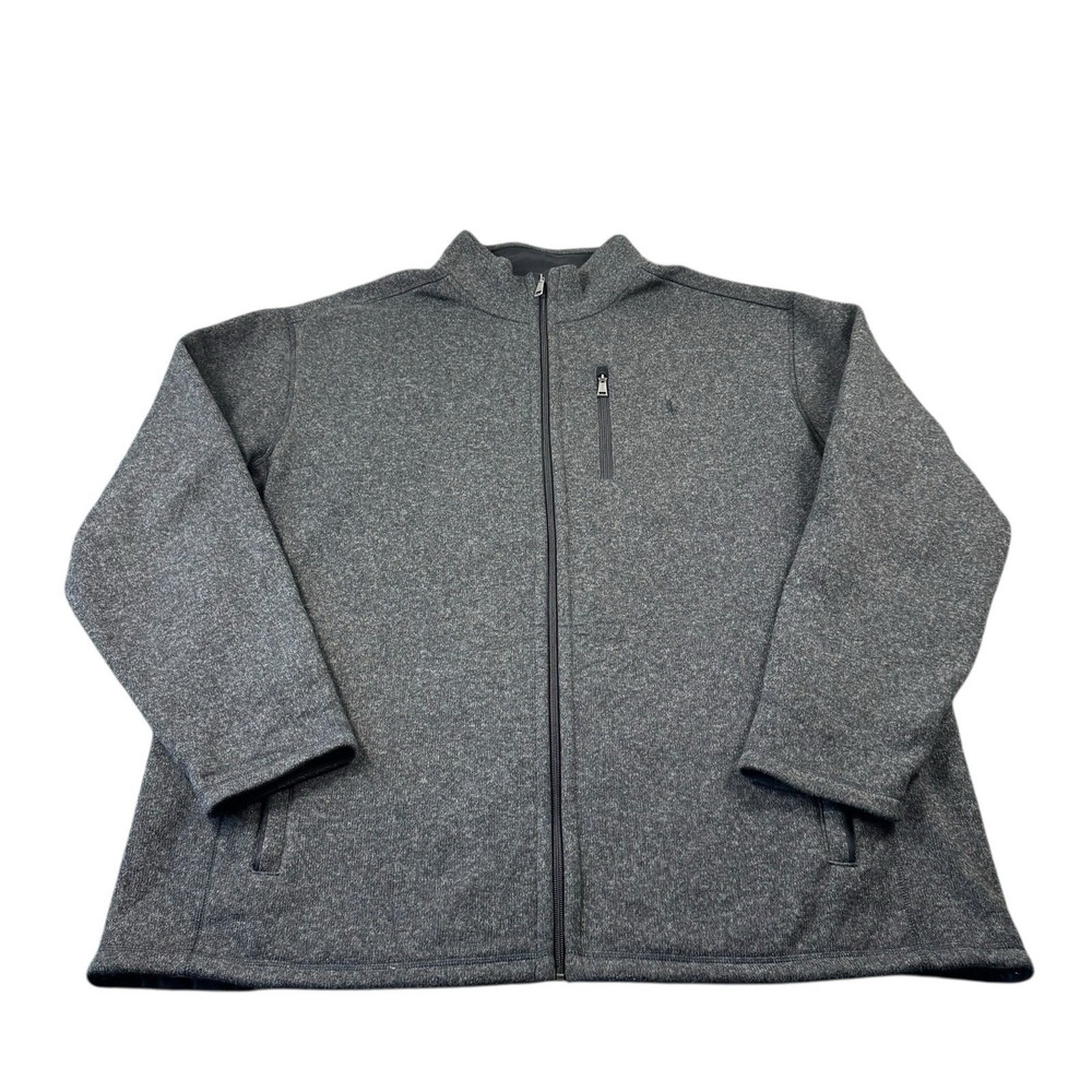 Polo Ralph Lauren Gray Polyester Fleece Full Zip Men’s Sweater Size 3XLT